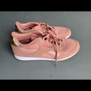 Womens Pink / Gold Reebok Classic Sneakers Size 8